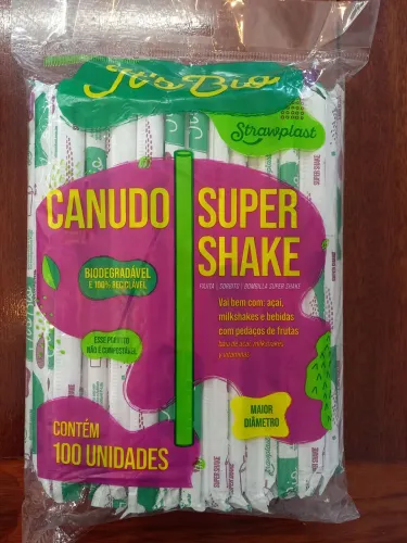 Canudos super Shake 10mm strawplast cristal 500 unidades