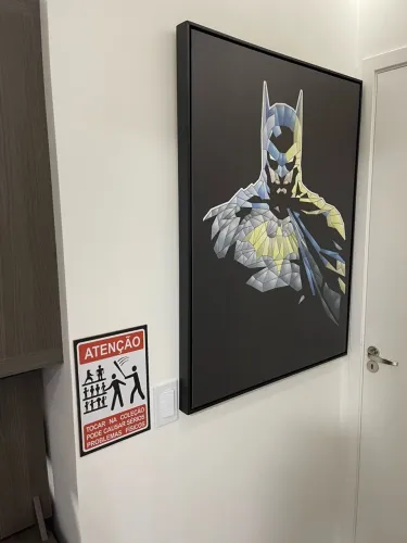 Quadro batman moldura canaleta em tela sem vidro 110cmx80xm