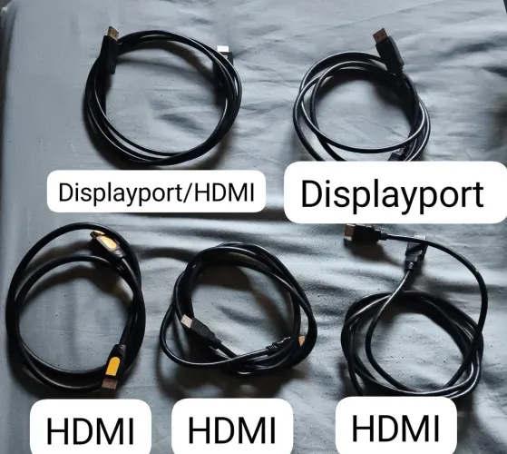 cabo hdmi e displayport