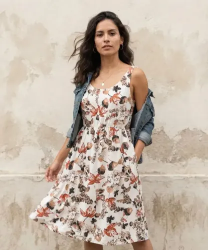 Vestido Rosa Estampado Malha Fria. Tamanho M