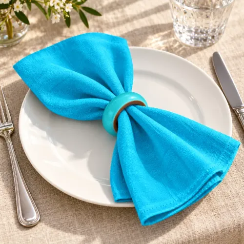 Charmoso Conjunto de Guardanapos Azul Turquesa