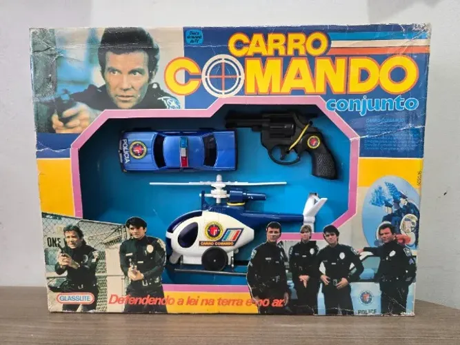 Conjunto Carro Comando (T.J.Hooker) Glasslite TV Series de 1985. Completo. Ano 80s