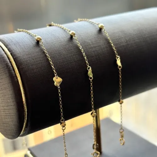 Pulseira Coração Ouro 18k com Bolinhas