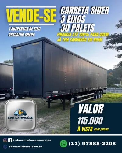 CARRETA SIDER GUERRA - 30 PALETES Ano: 2015/2016