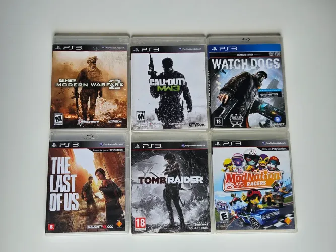 Lote de 6 jogos de Playstation 3 PS3 (Call of Duty, The Last of Us, Tomb Raider)