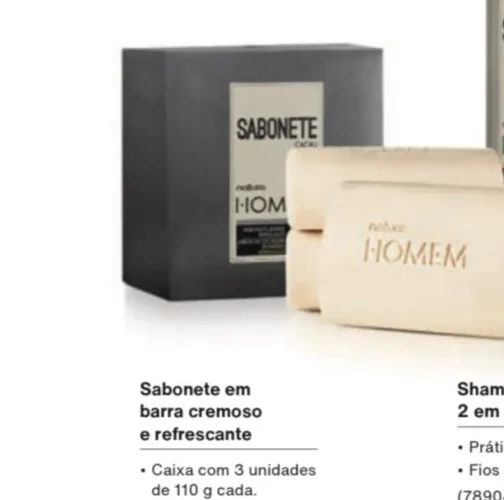 DIA DOS PAIS - Sabonete Natura Homem - Natura - 3 unidades
