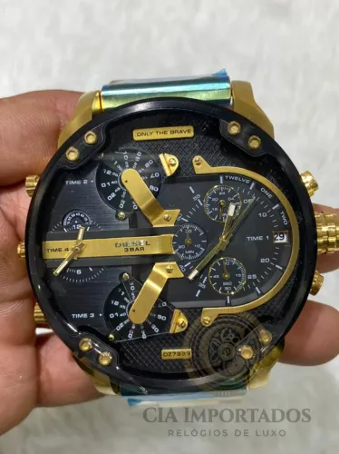 Relógio Diesel Mr Daddy 2.0 Dourado DZ7393 Caixa Original