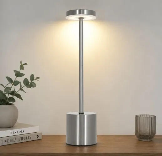 Luminária Mesa Abajur Led Dimerizável Sem Fio Recarregável