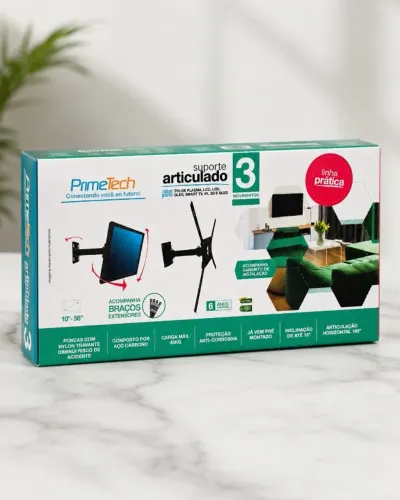 Suporte Articulado PrimeTech para TV ? 3 Movimentos | Novo