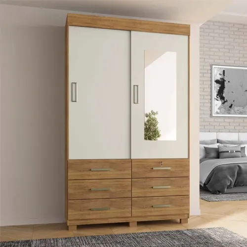 Guarda Roupa Bittencourt Solteiro 2.07m MDF/MDP rf11 S