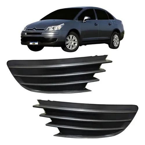 Par Grade Farol Milha Citroën C4 Pallas 2008 A 2013 Preto Ambos Lados