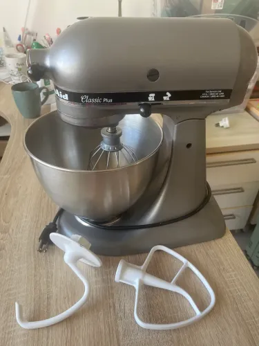 Batedeira kitchenaid Artisan cinza completa 127v 