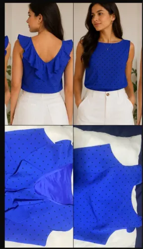 Blusa poá azul