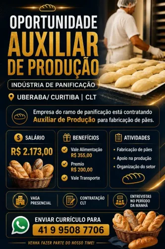 Auxiliar de Produção - Panificação