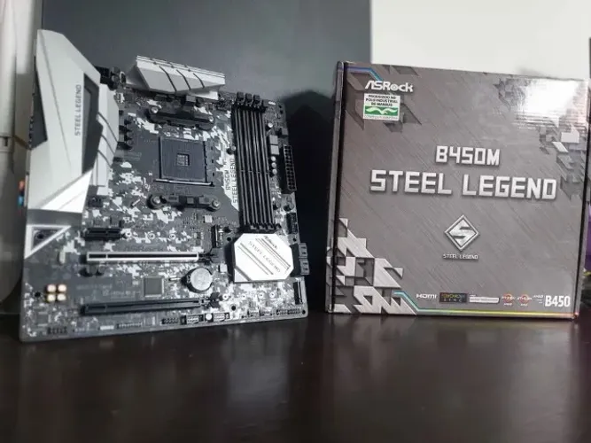 Placa mãe AM4 B450m Steel Legend