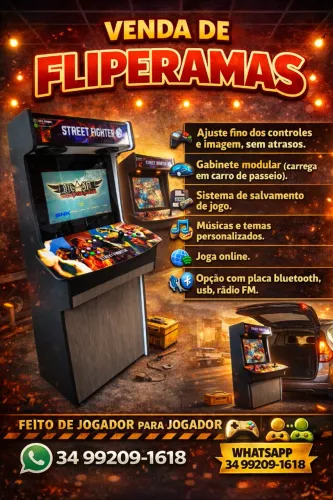 Venda, Aluguel e Manutenção - Fliperama Arcade Bartop Multijogos Controles