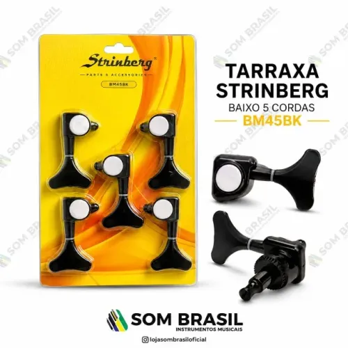 JOGO DE TARRAXAS STRINBERG CONTRA BAIXO BM45BK 5 CORDAS (3+2) - BLINDADAS