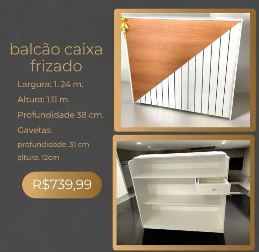 Balcão frizado para atendimento