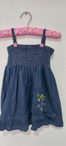 Kit 2 vestido jeans tam 1 e 3 anos