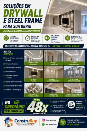 SERVIÇOS EM DRYWALL E STEEL FRAME 