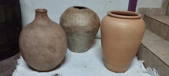 Conjunto 3 Vasos Grandes Cerâmica / Barro Artesanal (70cm) - Decoração