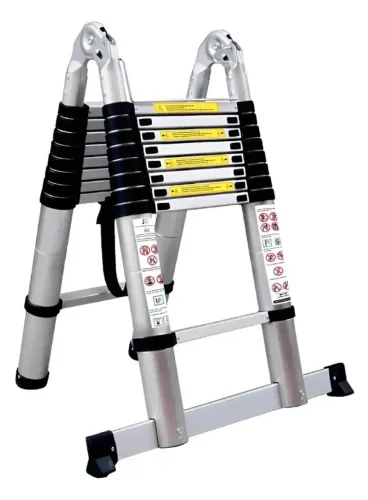 Escada Telescópica Inox 5,6m 18 Degraus Multifuncional