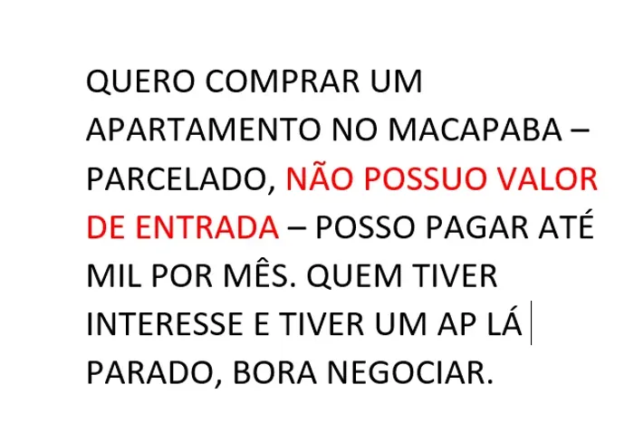 Quero comprar um apartamento 