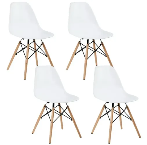 Conjunto 4 cadeiras Charles Eames Eiffel - Branca [PARA VENDER HOJE]