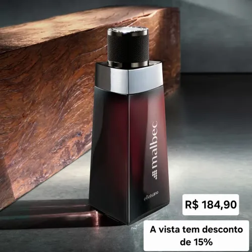 Perfume Malbec Tradicional a vista tem 15% de desconto. 
