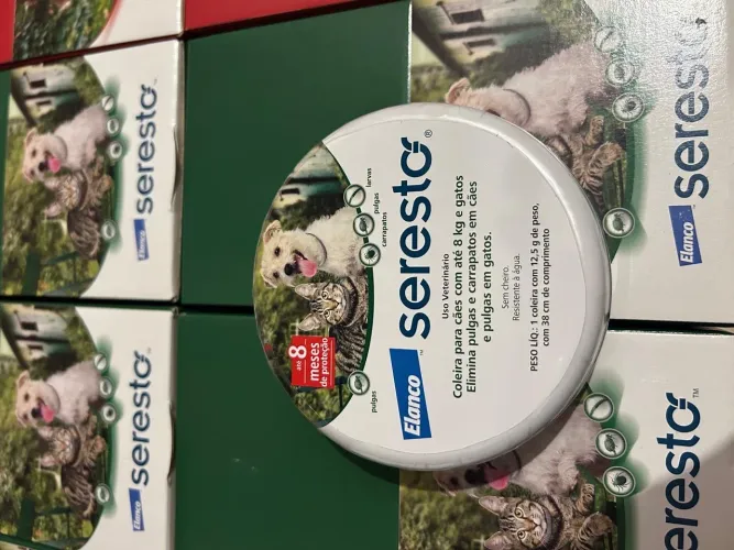 Coleira Antipulgas Seresto Cães e Gatos até 8 kg - 8 Meses de Proteção Único