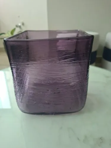 Cachepo 0,18cm Quadrado Cor lilás