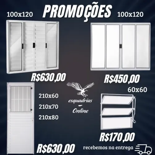 Show de ofertas janelas e portas direito da fábrica com peça aparti de R$120,00