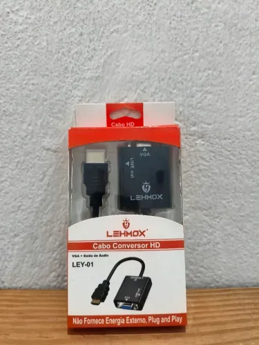 Cabo Conversor Hdmi Para Vga Com Audio Lehmox Ley-01 Novo Lacrado