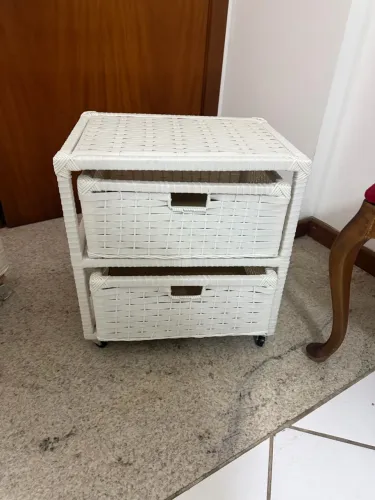 Gaveteiro Sintético Organizador com Rodinhas 2 Gavetas 45x44x32