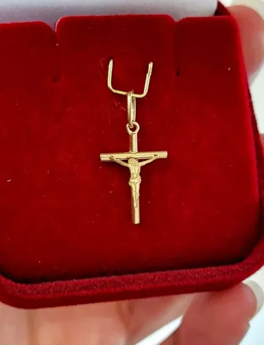 DESCONTO! Pingente Crucifixo c/ Cristo Ouro 18k