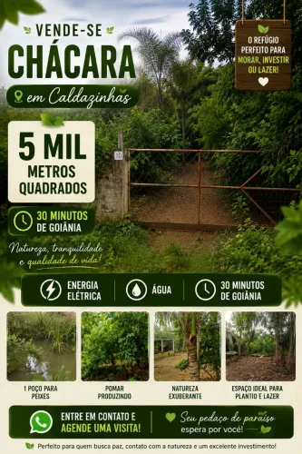 VENDE-SE CHÁCARA EM CALDAZINHA - GO
