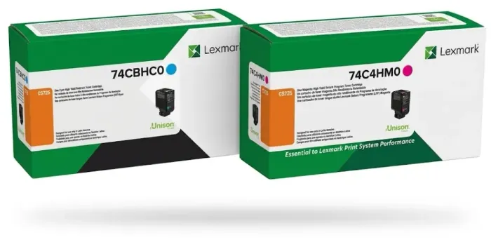 Lote com 2 Toner Lexmark Cs720 / Cs725 / 74CBH Cyan e Magenta Original Novo Caixa Boa e C