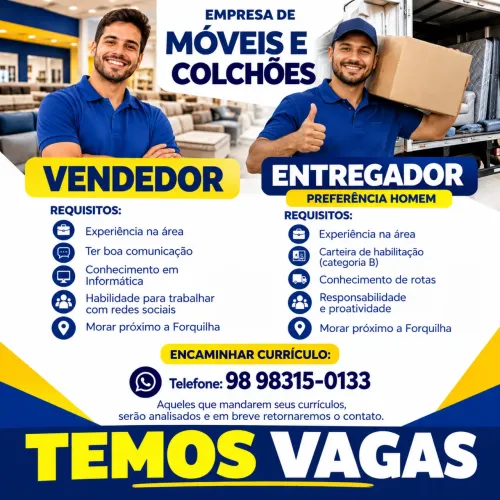 VENDEDOR E ENTREGADOR - loja de colchões