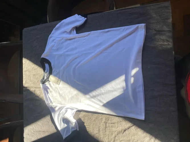 Camiseta Zara Oversized Ringer Branca e Preta Tam M Nova Com Etiqueta