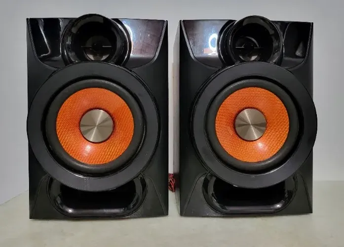 Par De Caixas Samsung 4 Ohmus Com 100w Passivas Cone Laranja