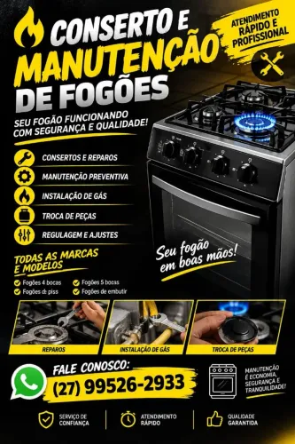 Conserto de fogão doméstico e industrial