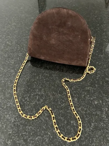 Bolsa de camurça marrom