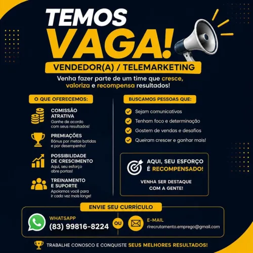 Vagas para telemarketing 