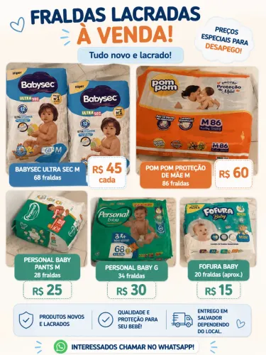 Fraldas a partir de R$15,00?