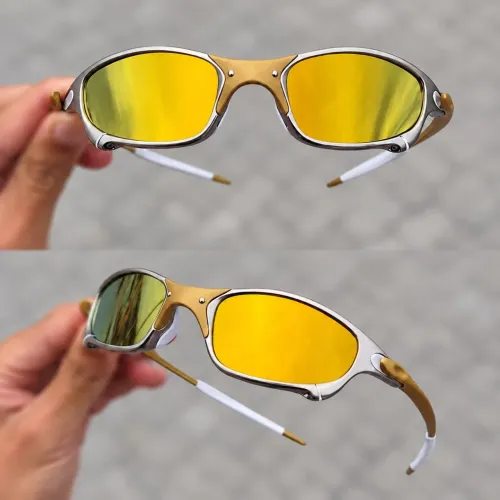 Óculos de sol Juliet 24k Doublex romeo2 lentes polarizadas uv400 dourado