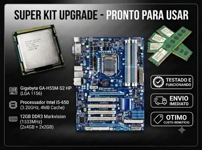Kit i5 + Placa mãe + 12GB Ram + CoolerBox