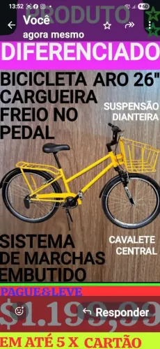 DESAPEGO! BICICLETA CARGUEIRA, ALTO PADRÃO, LEIAM: