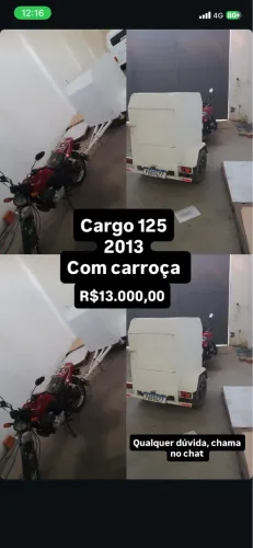 Moto cargo 2013, com carroça 