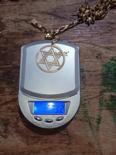 Pingente Estrela de Davi de ouro 3.2g 18k procedência garantia eterna