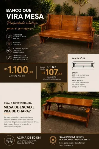 Mesa que vira Banco ?